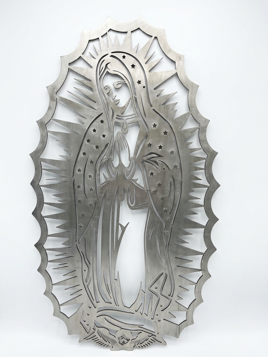 Placa Decorativa Metálica Virgen de Guadalupe